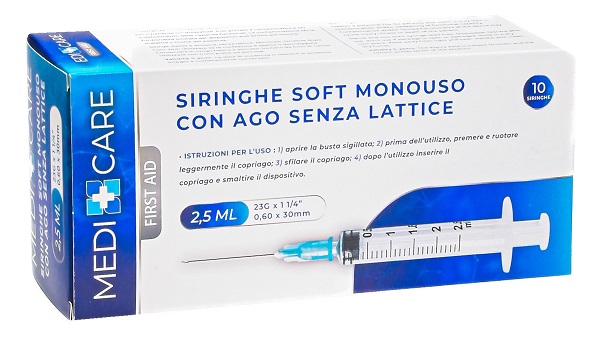 SIRINGA SOFT CAPACITA' 2,5ML AGO GAUGE 23 CONFEZIONE 10 PEZZI GAMMADIS - farmaciaverde.it
