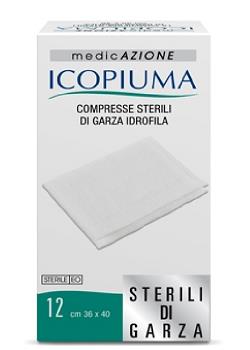 ICOPIUMA GARZA COMPRESSA IDROFILA 36X40CM 12 PEZZI - farmaciaverde.it