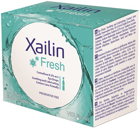 XAILIN FRESH GOCCE OCULARI CARBOSSIMETILCELLULOSA 0,5% 30 FLACONCINI MONODOSE 0,4 ML - farmaciaverde.it
