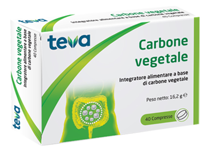 CARBONE VEGETALE TEVA 40 COMPRESSE 16,2 G - farmaciaverde.it
