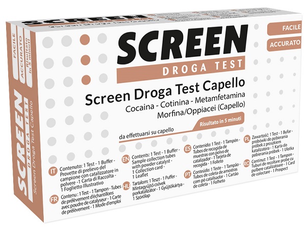 SCREEN DROGA TEST 4 SOSTANZE TRAMITE CAPELLI TEST ANTIDROGA CAPELLO - farmaciaverde.it