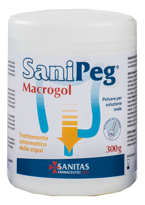 SANIPEG MACROGOL POLVERE PER SOLUZIONE ORALE BARATTOLO 300 G - farmaciaverde.it