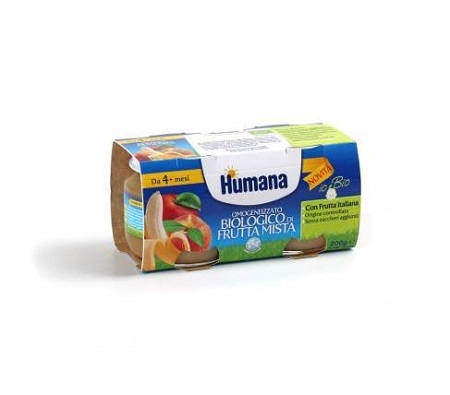 HUMANA OMOGENEIZZATO FRUTTA MISTA BIO 2 VASETTI 100 G - farmaciaverde.it