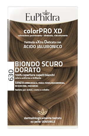 EUPHIDRA COLORPRO XD 630 BIONDO SCURO DORATO GEL COLORANTE CAPELLI IN FLACONE + ATTIVANTE + BALSAMO + GUANTI - farmaciaverde.it