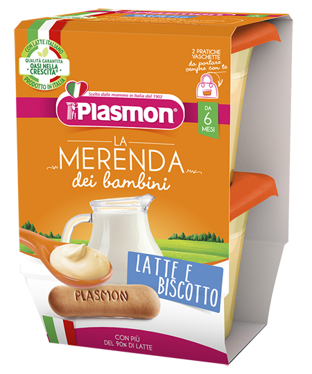 PLASMON LA MERENDA DEI BAMBINI MERENDE LATTE BISCOTTO ASETTICO 2 X 120 G - farmaciaverde.it