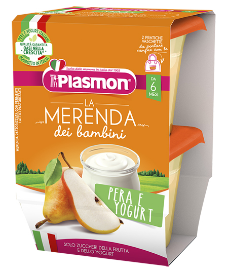 PLASMON LA MERENDA DEI BAMBINI SAPORI DI NATURA PERA YOGURT ASETTICO 2 X 120 G - farmaciaverde.it