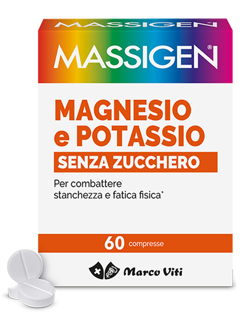 MASSIGEN MAGNESIO POTASSIO SENZA ZUCCHERI 60 COMPRESSE - farmaciaverde.it