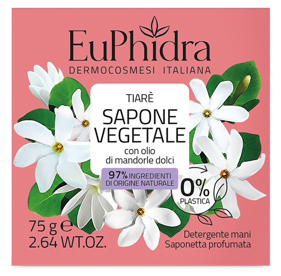 EUPHIDRA SAPONETTA VEGETALE TIARE' 75 G - farmaciaverde.it