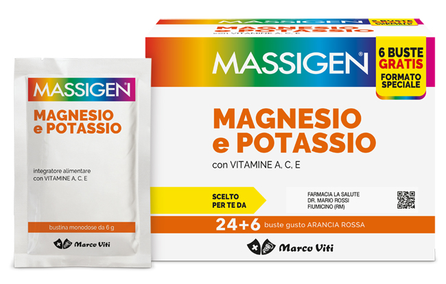 MASSIGEN MAGNESIO POTASSIO 24 BUSTINE + 6 BUSTINE - farmaciaverde.it