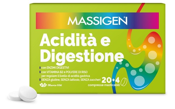 MASSIGEN ACIDITA' E DIGESTIONE 24 COMPRESSE MASTICABILI - farmaciaverde.it