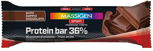 MASSIGEN SPORT PROTEIN BARRETTA 36% DOPPIO CIOCCOLATO 35 G - farmaciaverde.it