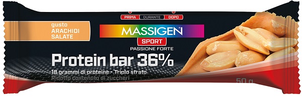 MASSIGEN SPORT PROTEIN BARRETTA 36% CARAMELLO SALATO 35 G - farmaciaverde.it