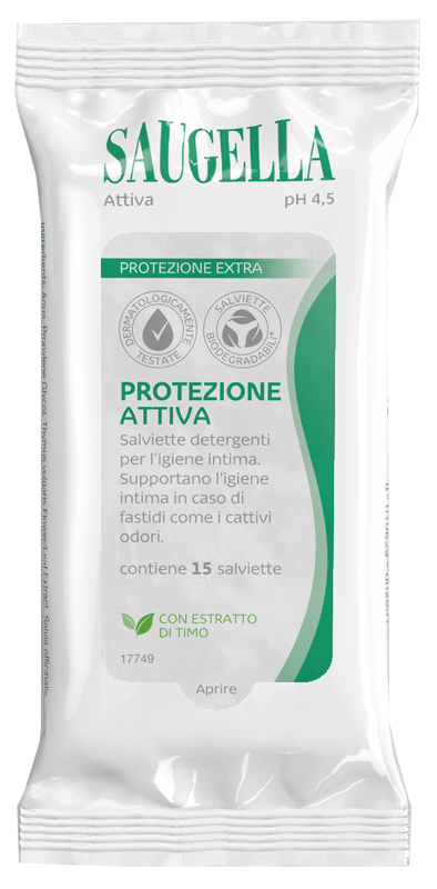 SAUGELLA ATTIVA SALVIETTINE 15 PEZZI - farmaciaverde.it