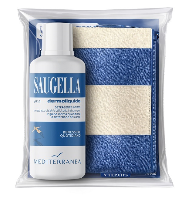 SAUGELLA MEDITERRANEA BUNDLE DERMOLIQUIDO 500 ML + GADGET POCHETTE - farmaciaverde.it