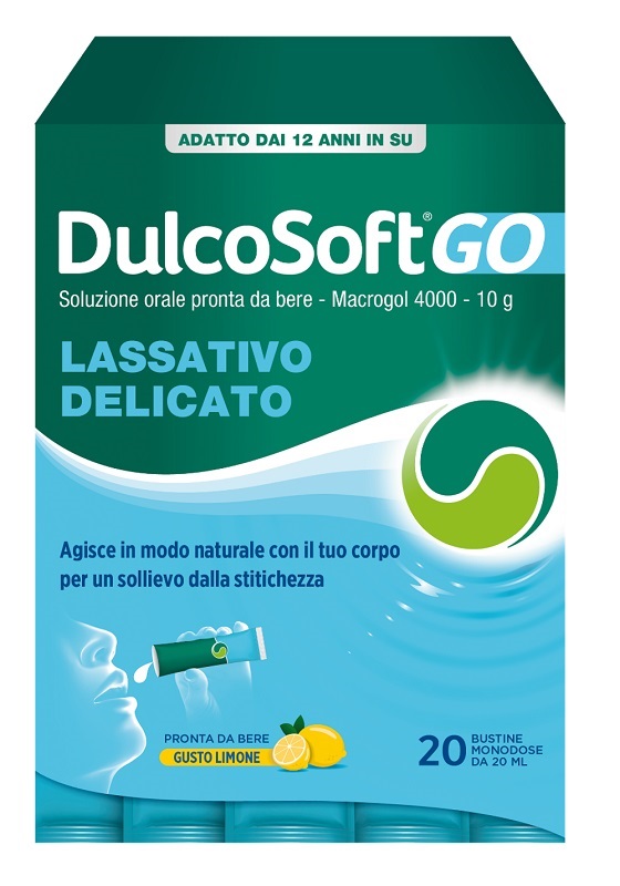 DULCOSOFT GO SENZA ZUCCHERO SENZA GLUTINE SENZA LATTOSIO GUSTO LIMONE 20 BUSTINE DA 20 ML - farmaciaverde.it