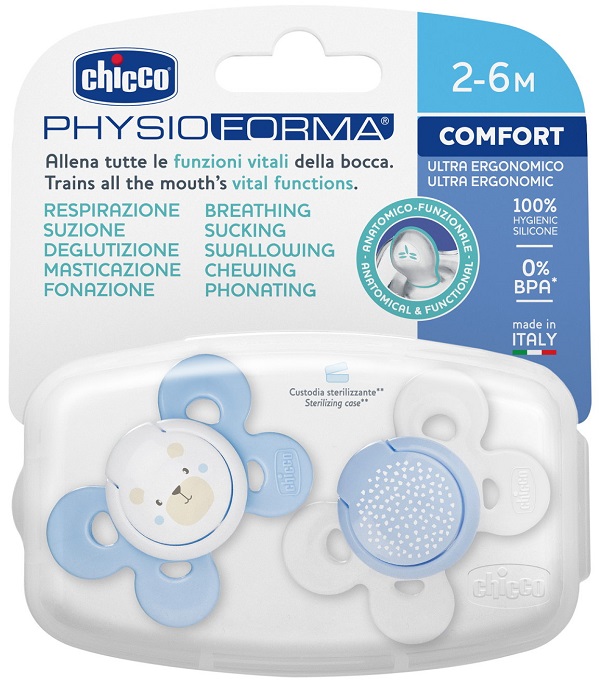 CHICCO SUCCHIETTO COMFORT BOY SILICONE 2-6 MESI 2 PEZZI - farmaciaverde.it