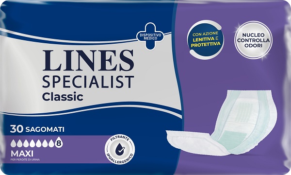 PANNOLONE PER INCONTINENZA LINES SPECIAL CLASSIC SAGOMATO MAXI 30 PEZZI - farmaciaverde.it