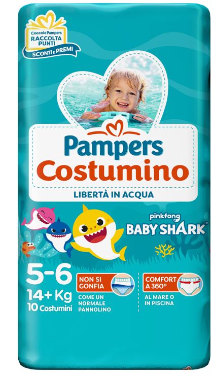 PAMPERS COSTUMINO BABY SHARK CP S 5-6 10 PEZZI - farmaciaverde.it