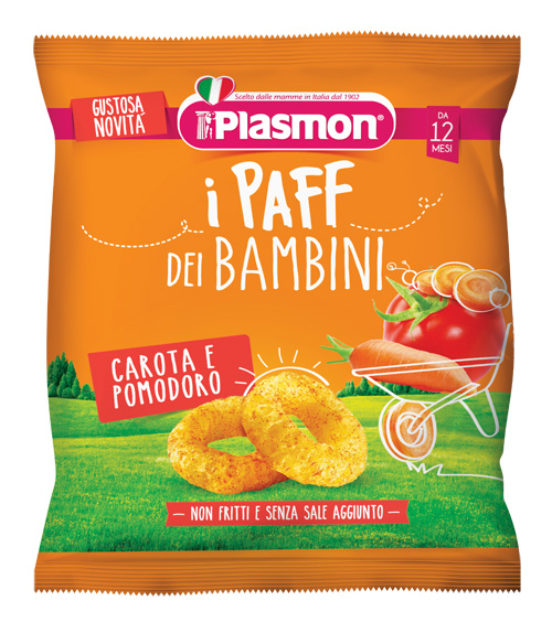 PLASMON DRY SNACK PAFF CAROTA POMODORO 15 G - farmaciaverde.it