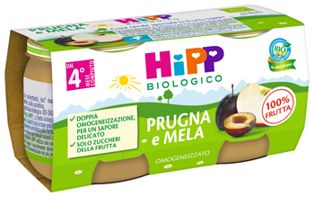 HIPP BIO OMOGENEIZZATO PRUGNA E MELA 2 X 80 G - farmaciaverde.it