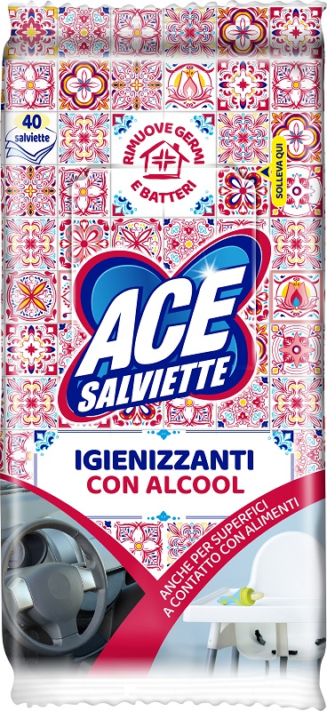 ACE SALVIETTE IGIENIZZANTI ALCOOL 40 PEZZI - farmaciaverde.it