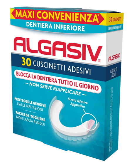 ALGASIV ADESIVO PER PROTESI DENTARIA INFERIORE 30 PEZZI - farmaciaverde.it