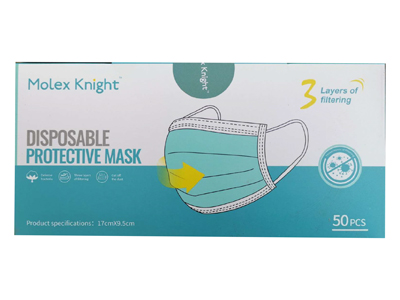 MASCHERINA CHIRURGICA 3 STRATI CON ELASTICI TIPO II ADULTI MOLEX KNIGHT 50 PEZZI - farmaciaverde.it