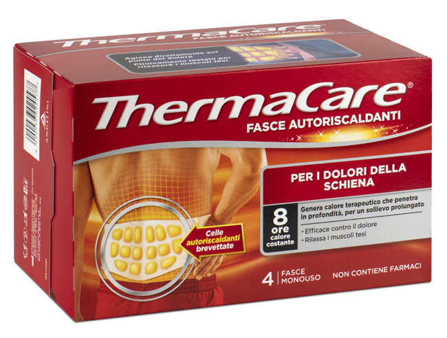 FASCIA AUTORISCALDANTE A CALORE TERAPEUTICO THERMACARE SCHIENA 4 PEZZI - farmaciaverde.it
