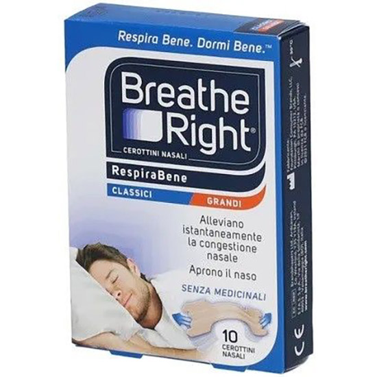 CEROTTI NASALI BREATHE RIGHT CLASSICI GRANDI 10 PEZZI - farmaciaverde.it