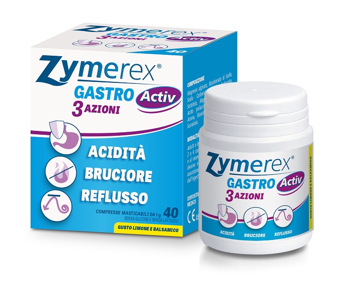ZYMEREX GASTRO ACTIV 3 AZIONI 40 COMPRESSE MASTICABILI - farmaciaverde.it