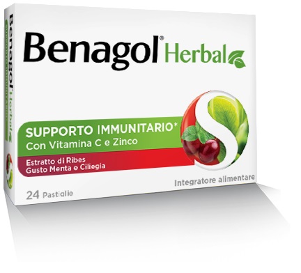 BENAGOL HERBAL MENTA E CILIEGIA 24 PASTIGLIE - farmaciaverde.it