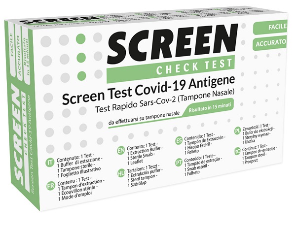 SCREEN TEST AUTODIAGNOSTICO ANTIGENICO RAPIDO COVID-19 SARS-COV-2 TAMPONI NASALI SELFTEST COVID TEST ANTIGENE SCREEN - farmaciaverde.it