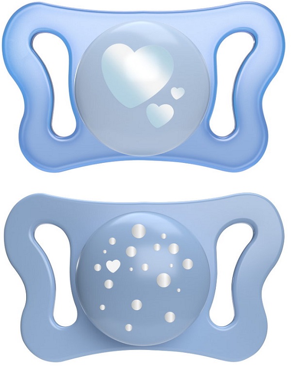 CHICCO SUCCHIETTO MICRO AZZURRO SILICONE 0-2M 2 PEZZI - farmaciaverde.it