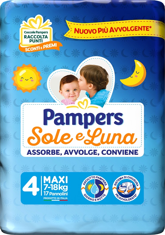 PAMPERS SOLE&LUNA MAXI 17 PEZZI - farmaciaverde.it