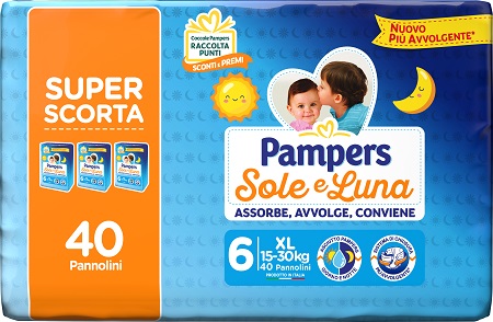 PAMPERS SOLE LUNA TRIO XL 40 PEZZI - farmaciaverde.it