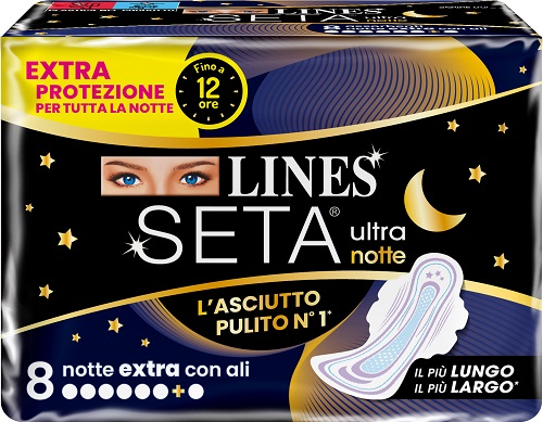 LINES SETA ULTRA ASSORBENTI NOTTE 8 PEZZI - farmaciaverde.it