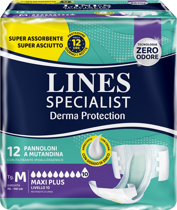 PANNOLONE MUTANDINA LINES SPECIALIST DERM AP M 12 PEZZI - farmaciaverde.it