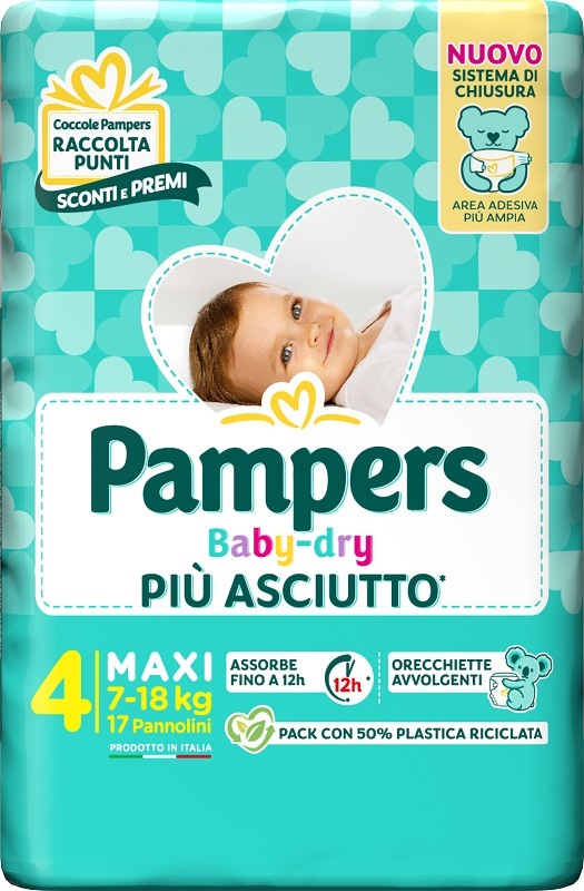 PAMPERS BABY DRY PANNOLINO DOWNCOUNT MAXI 17 PEZZI - farmaciaverde.it