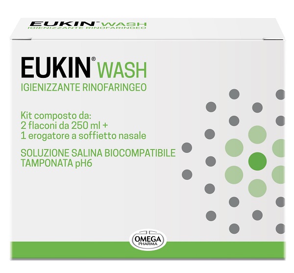 EUKIN WASH IGIENIZZANTE RINOFARINGEO KIT 2 FLACONI DA 250 ML + EROGATORE A SOFFIETTO NASALE - farmaciaverde.it