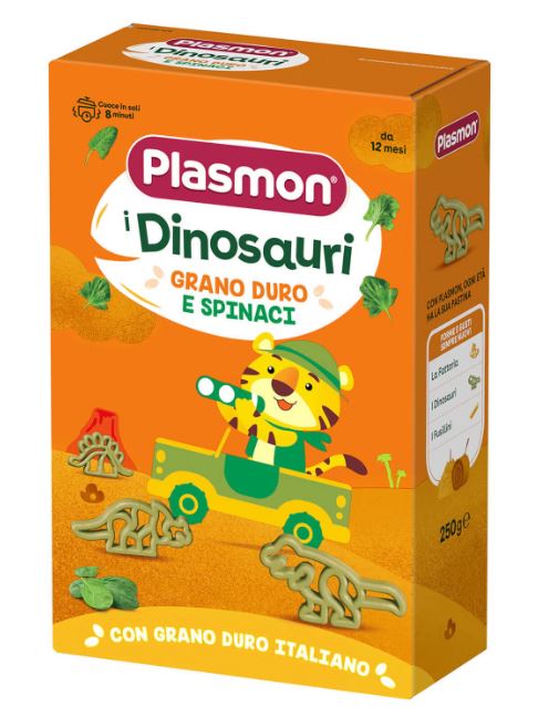 PLASMON PASTA DINOSAURI E SPINACI 250 G - farmaciaverde.it