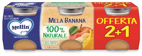 MELLIN OMOGENEIZZATO MELA BANANA 3 PEZZI DA 100 G - farmaciaverde.it