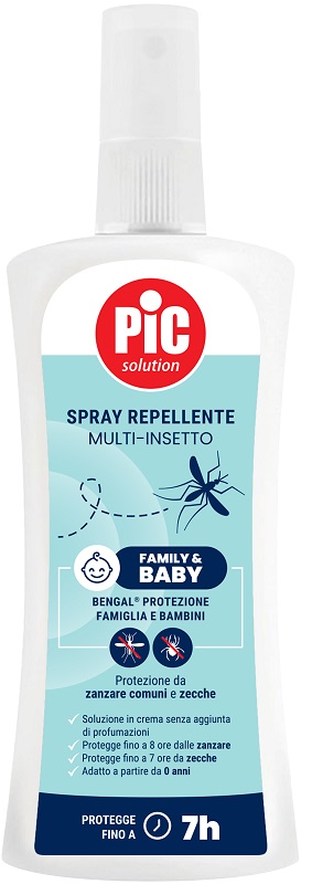 PIC SOLUTION BENGAL FAMILY & BABY PROTEZIONE FAMIGLIA E BAMBINI SPRAY REPELLENTE MULTI INSETTO 100 ML - farmaciaverde.it