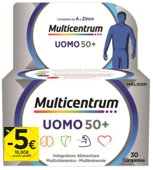 MULTICENTRUM UOMO 50+ 30 COMPRESSE PROMO 2026 - farmaciaverde.it